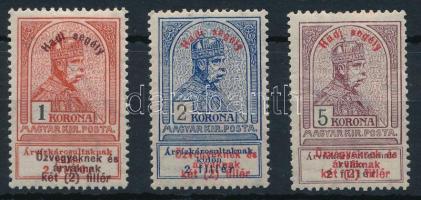 1914 Hadisegély (I.) 1K, 2K, 5K (** 66.000)