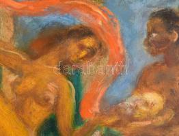 Szabó Vladimir (1905-1991): Salome. Olaj, farost. Jelezve középen fent, a hátoldalán autográf felira...