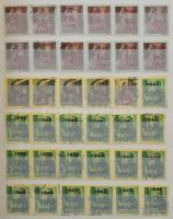 Kb. 570 db II. inflációs bélyeg eltolódott felülnyomattal, 8 lapos, közepes Leuchtturm berakóban