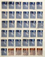 Kb. 570 db II. inflációs bélyeg eltolódott felülnyomattal, 8 lapos, közepes Leuchtturm berakóban