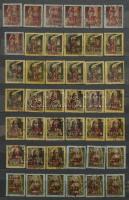 Kb. 650 db II. inflációs bélyeg eltolódott felülnyomattal, 8 lapos közepes berakóban