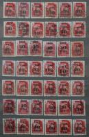 Kb. 650 db II. inflációs bélyeg eltolódott felülnyomattal, 8 lapos közepes berakóban