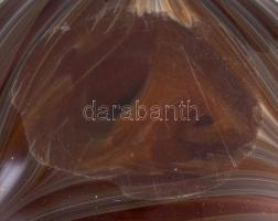 Bohemia üveg váza. Formába öntött, anyagában színezett, többrétegű, üvegszál rátétes. Hibátalan m: 1...