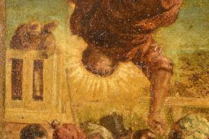 Telepy Károly (1828-1906): Bibliai jelenet. Olaj, vászon. Jelezve jobbra lent. Javított. Dekoratív, ...