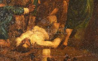 Telepy Károly (1828-1906): Bibliai jelenet. Olaj, vászon. Jelezve jobbra lent. Javított. Dekoratív, ...