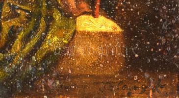 Telepy Károly (1828-1906): Bibliai jelenet. Olaj, vászon. Jelezve jobbra lent. Javított. Dekoratív, ...