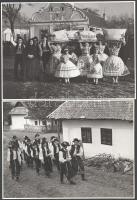 cca 1930-1940 Kalocsa, Szakmár - matyók, Czvek Gyula 2 db pecséttel jelzett, feliratozott fotója, 17×23 cm