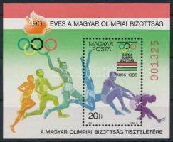 1985 90 éves a Magyar Olimpiai Bizottság ajándék blokk (26.000)