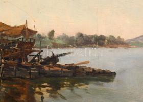 Györök Leó (1847-1899): Trogiri részlet. Olaj, vászon. Jelezve jobbra lent. Dekoratív, kissé kopott ...