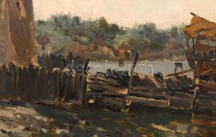 Györök Leó (1847-1899): Trogiri részlet. Olaj, vászon. Jelezve jobbra lent. Dekoratív, kissé kopott ...