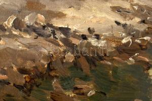 Györök Leó (1847-1899): Trogiri részlet. Olaj, vászon. Jelezve jobbra lent. Dekoratív, kissé kopott ...