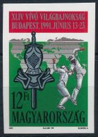 1991 Vívó VB (III.) vágott bélyeg