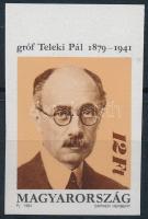 1991 Gróf Teleki Pál vágott bélyeg