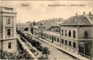 Eszék, Essegg, Osijek; Domobranska ulica / Landwehr-Gasse / street view. Orig.-Aufnahme, Eigentum u. Verlag Eugenie Pollack (fa)