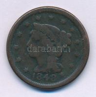 Amerikai Egyesült Államok 1848. 1c Cu Philadelphia T:VF, patina USA 1848. 1 Cent Cu Philadelphia C:VF, patina Krause KM#67