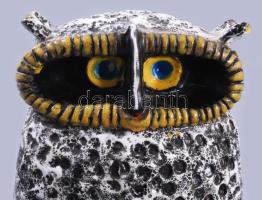 Pál Ferenc (1914-2008): Retro iparművész bagoly kerámia, jelzett, kis mázhibával, m: 19,5 cm /// Fer...