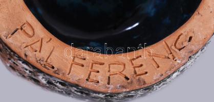 Pál Ferenc (1914-2008): Retro iparművész bagoly kerámia, jelzett, kis mázhibával, m: 19,5 cm /// Fer...