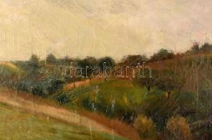 Gergely Pál (-): Dombos táj, 1956. Olaj, vászon, jelezve balra lent. Apró sérülésekkel. 60x80 cm