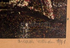 Huszár István (1925-2004): Portré, 1971. Olaj, papír, jelzett. Hátoldalán Képcsarnok Vállalat bélyeg...