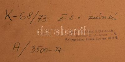 Huszár István (1925-2004): Portré, 1971. Olaj, papír, jelzett. Hátoldalán Képcsarnok Vállalat bélyeg...