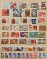 Szovjetunió teljes sorok és önálló értékek az 1950-60-as évekből, 12 vastag lapos, nagyalakú berakób...