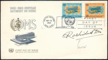 1966 Ensz FDC Rashid-ud-Din bélyegtervező aláírásával