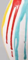 Multicolor mázas kerámia váza, lepattanással, m: 27 cm