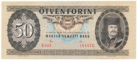 1980. 50Ft "H 604 104420" T:AU, hullámos papír Adamo F22