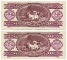 1992. 100Ft (2x) sorszámkövetők "B 826 069121 - B 826 069122" T:F, szép papír
Adamo F38