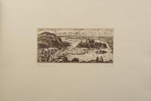 Weisz Zsuzsa (1925-2017): Tokaj. Rézkarc, papír, jelzett, 10×20 cm. Magyar borvidékek c. mappából.