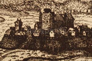 Weisz Zsuzsa (1925-2017): Tokaj. Rézkarc, papír, jelzett, 10×20 cm. Magyar borvidékek c. mappából