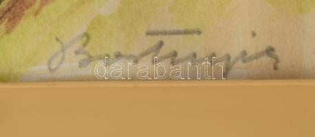 Bortnyik jelzéssel: Jelenet. Akvarell, papír. Paszpartuban. 35x27 cm