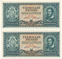 1945. 10.000.000P (2x) sorszámkövetők "O 340 048526 - O 340 048527" T:UNC,AU Adamo P26