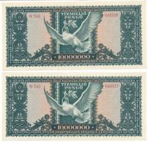 1945. 10.000.000P (2x) sorszámkövetők "O 340 048526 - O 340 048527" T:UNC,AU
Adamo P26