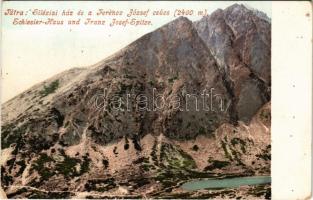 Tátra, Magas-Tátra, Vysoké Tatry; Sziléziai ház és a Ferenc József csúcs. Cattarino S. kiadása / Schlesier-Haus und Franz Josef-Spitze / tourist house, mountain peak (EK)