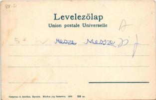 Tátra, Magas-Tátra, Vysoké Tatry; Sziléziai ház és a Ferenc József csúcs. Cattarino S. kiadása / Sch...