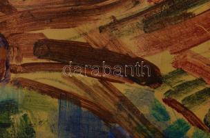 Vaszary J jelzéssel: Élet a Dunaparton. Olaj, papír. Kartonra kasírozva. 44x56 cm