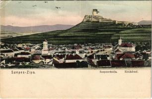 Szepesváralja, Kirchdrauf, Spisské Podhradie; Szepes vára. Sax Nándor kiadása / Spissky hrad / castle, general view (fa)