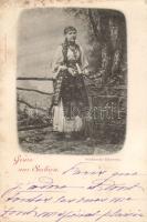 1898 Serbian peasant lady