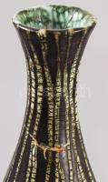 Dybisewszky Pál (1917-1978): Retro váza. Mázas kerámia. jelzett, ragasztott, m: 27,5 cm
