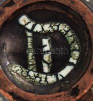 Dybisewszky Pál (1917-1978): Retro váza. Mázas kerámia. jelzett, ragasztott, m: 27,5 cm