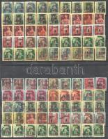 180 db II. inflációs bélyeg eltolódott felülnyomattal, 4 stecklapon