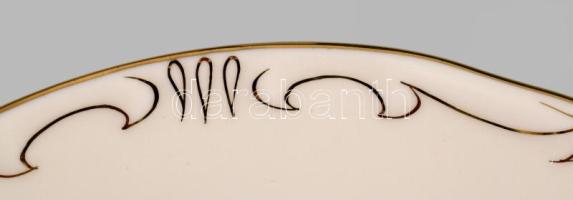 Zsolnay búzavirág mintás porcelán süteményes készlet. Kézzel festett, jelzett, hibátlan. Eredeti dob...