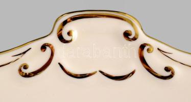 Zsolnay búzavirág mintás porcelán süteményes készlet. Kézzel festett, jelzett, hibátlan. Eredeti dob...