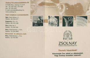 Zsolnay búzavirág mintás porcelán süteményes készlet. Kézzel festett, jelzett, hibátlan. Eredeti dob...