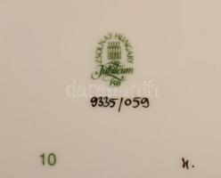 Zsolnay búzavirág mintás porcelán süteményes készlet. Kézzel festett, jelzett, hibátlan. Eredeti dob...