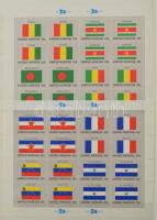 16 lapos A4-es berakó, benne német bélyeg sok többlet példányban, illetve ENSZ 24 db zászló kisív