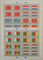 16 lapos A4-es berakó, benne német bélyeg sok többlet példányban, illetve ENSZ 24 db zászló kisív