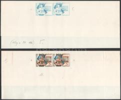 Légrády Sándor által tervezet az Építők sporttelepének építéséért adománybélyegnek 3 db próbanyomata...