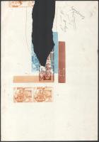 Légrády Sándor által tervezet az Építők sporttelepének építéséért adománybélyegnek 3 db próbanyomata...